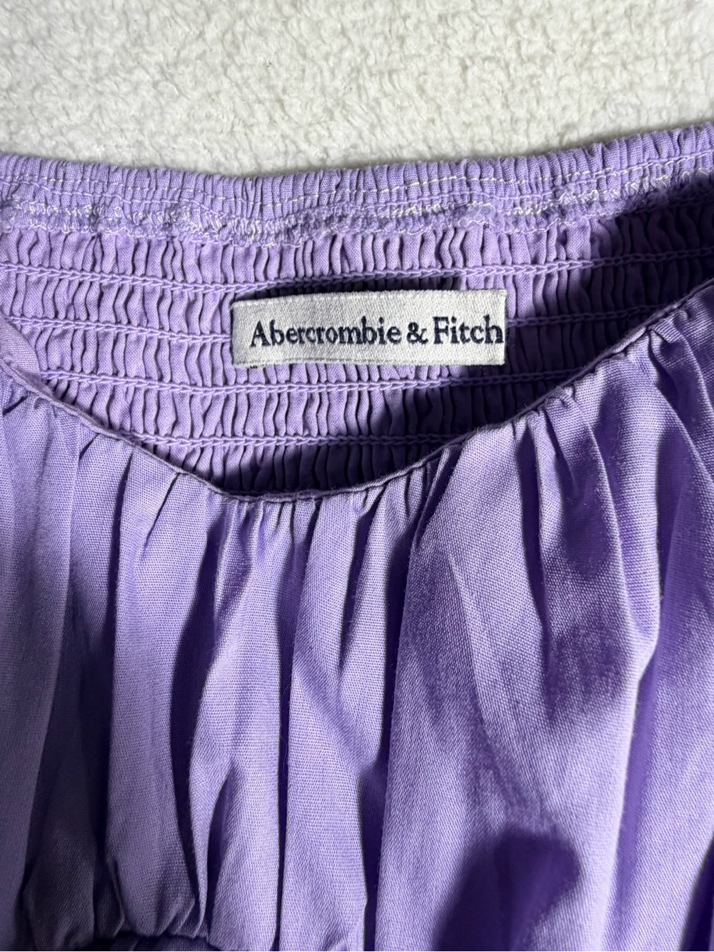 Abercrombie & Fitch Lavender Ruffle Strap Smocked Tiered Mini Dress Size Small - Picture 5 of 5